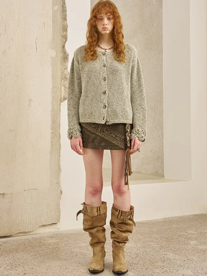 Oversized Vintage-Style Knit Cardigan【s0000014056】