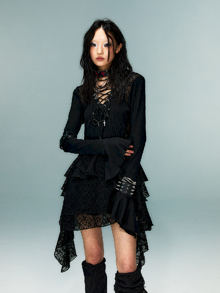 Irregular Skinny Ruffle Dress【s0000011478】