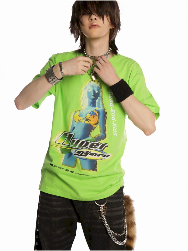 Hip-hop trend loose hundred T-shirt【s0000013602】