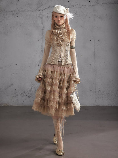 Lace Patchwork Tulle Cake Skirt【s0000019163】