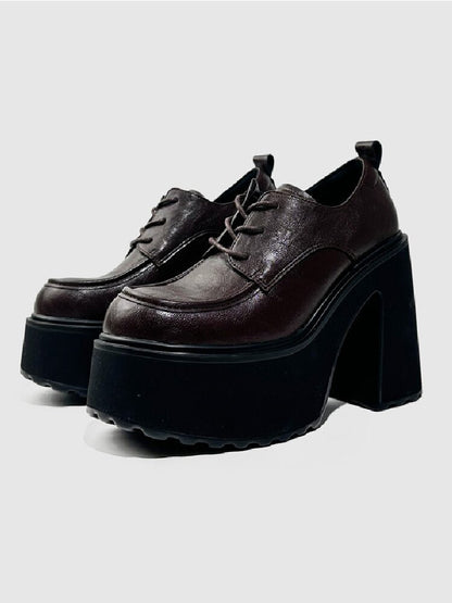 Y2K Thick Soled Punk Leather Shoes【s0000015717】