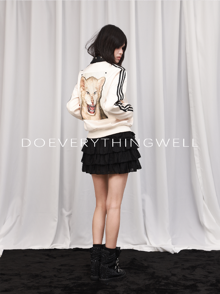 Satin Patchwork Riveted Leather Jacket【s0000019120】