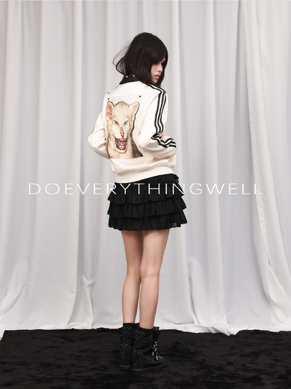 Satin Patchwork Riveted Leather Jacket【s0000019120】