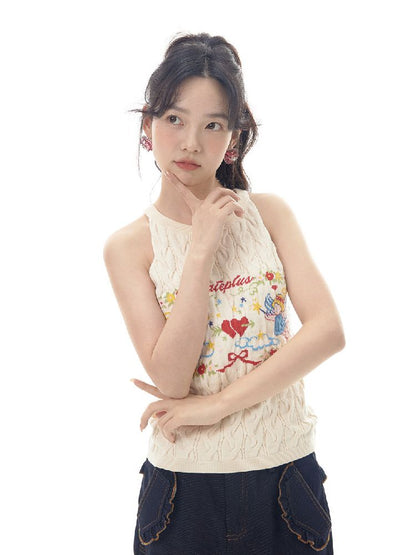 Angel Pattern Sleeveless Camisole Tank Top【s0000012007】
