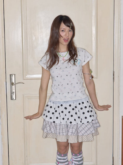 Broken Star Lace Neck Top Shirt【s0000018710】
