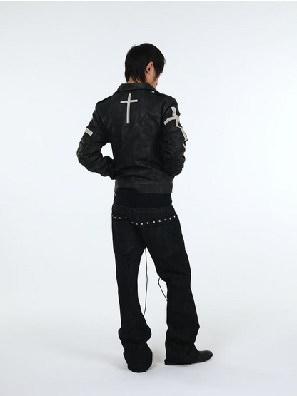 Stacked Raw Denim Zipper Jeans【s0000018188】