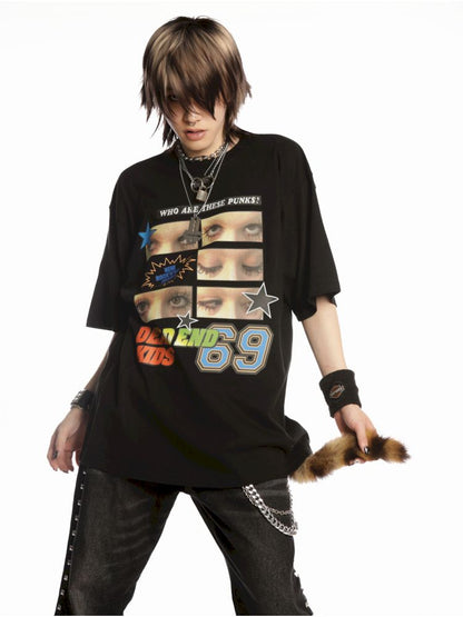 Hip Hop Trend Couple Loose Multicolor T-Shirt【s0000013603】