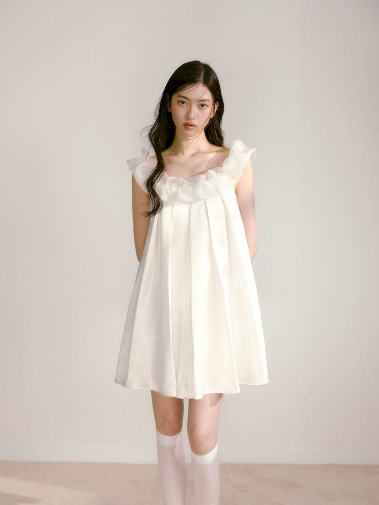 Three-dimensional pleated not waist dress【s0000013247】
