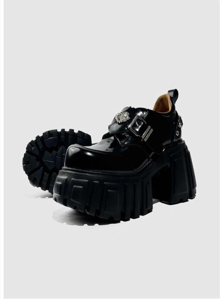 Punk Patent Leather Muffin Shoes【s0000015713】