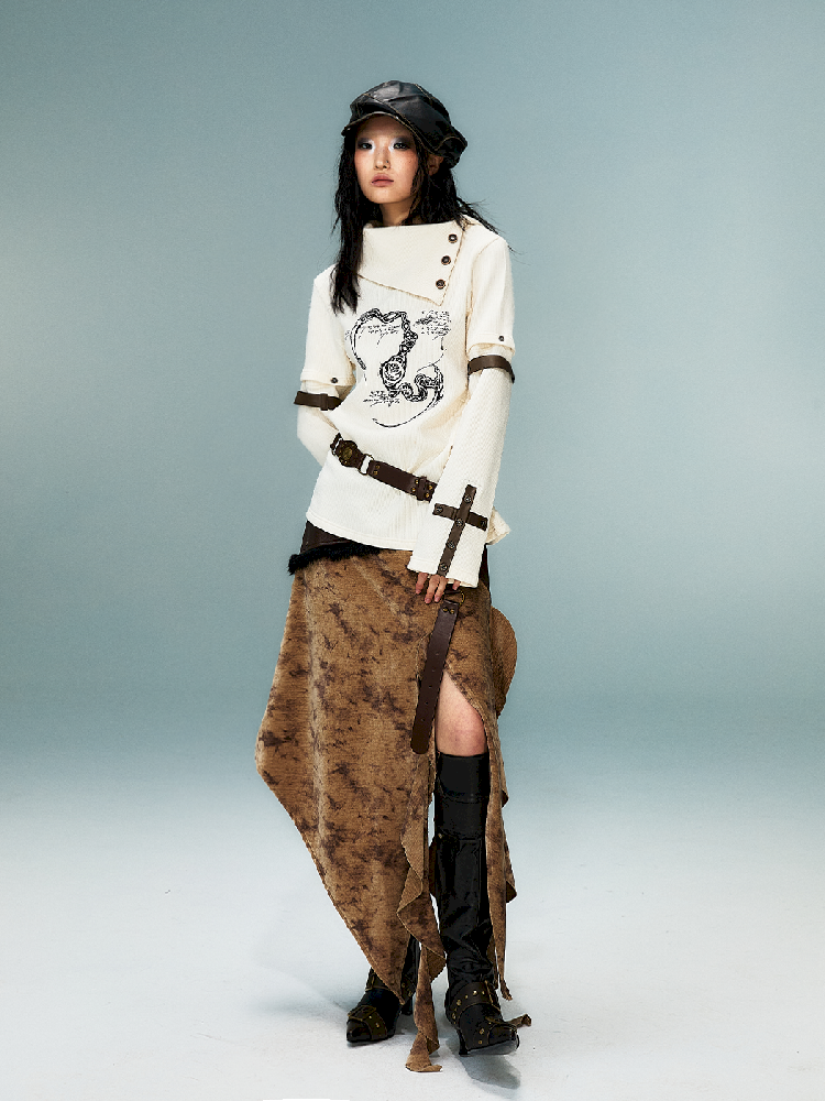 탈착식 긴 슬리브 니트 탑 [S0000011482]