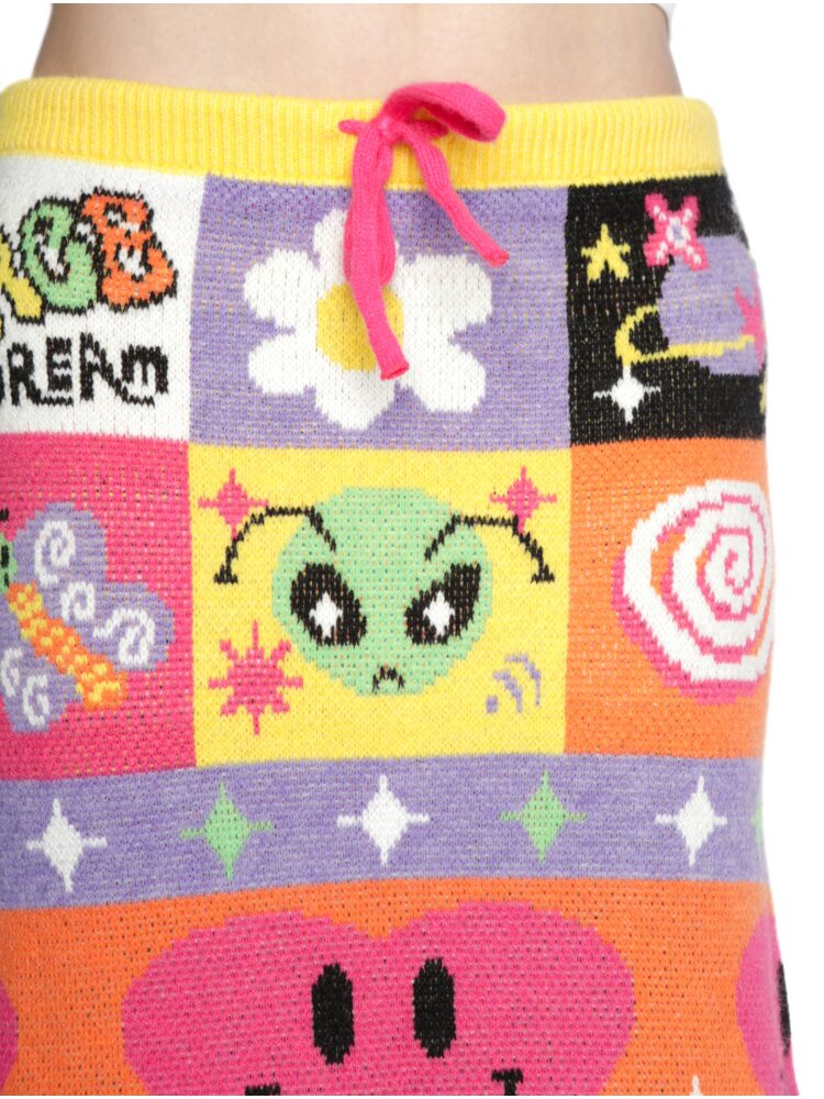 Cartoon Rainbow Knit Stretch Skirt【s0000015555】