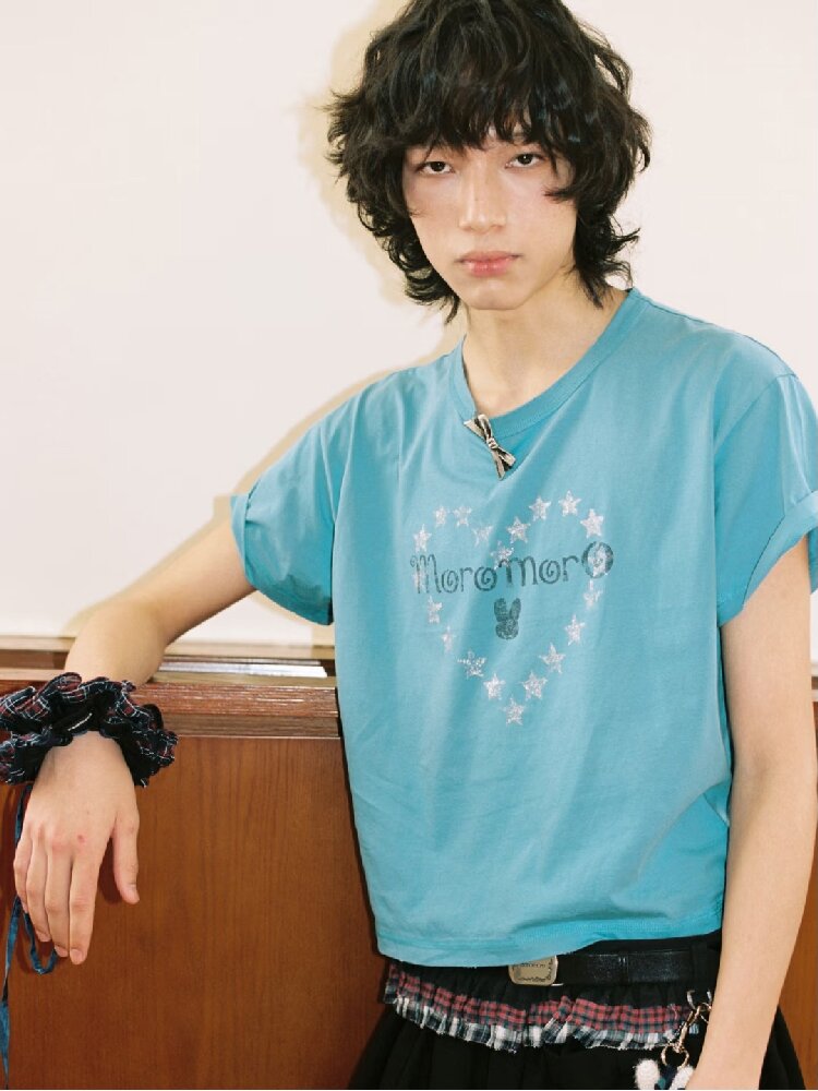 Love Star Glitter Distressed Tee【s0000016434】