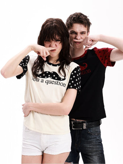 Slogan Patchwork Short Sleeve T-Shirt【s0000018294】