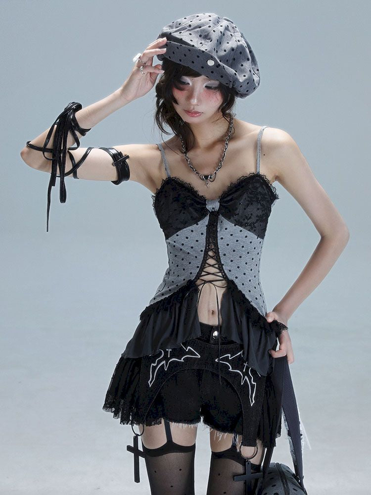 Hollow Out Splicing Ayahuasca Camisole Top【s0000013480】