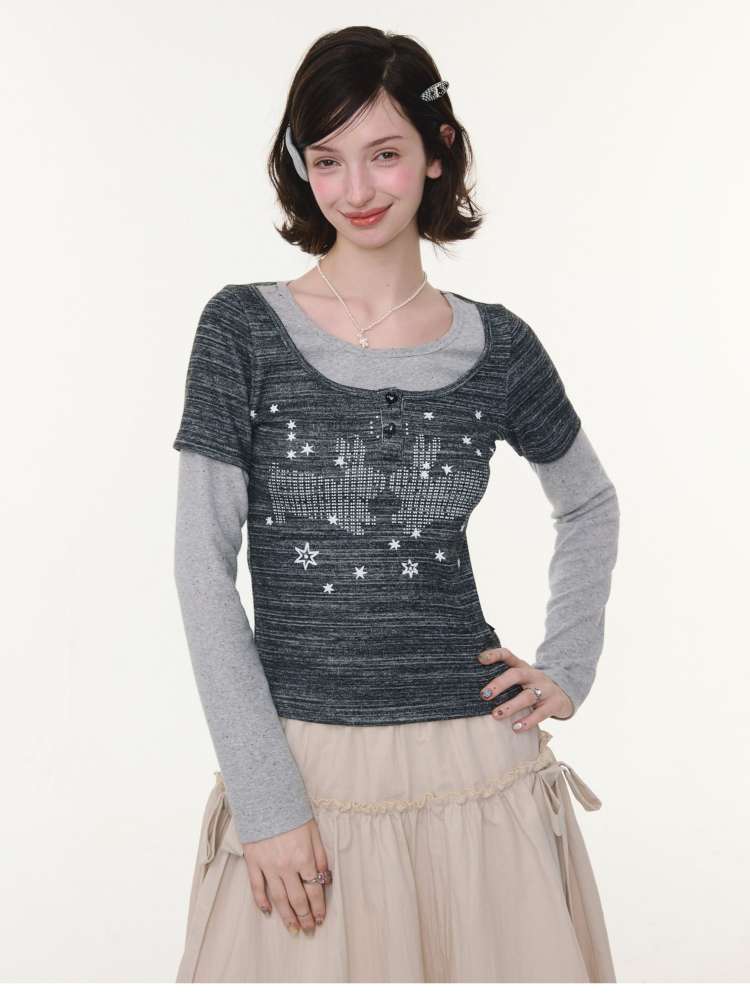 Starry Night Rabbit Design Top【s0000015427】