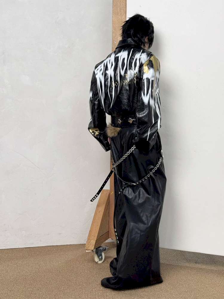 Faux Fur Belted Leather Pants【s0000014535】