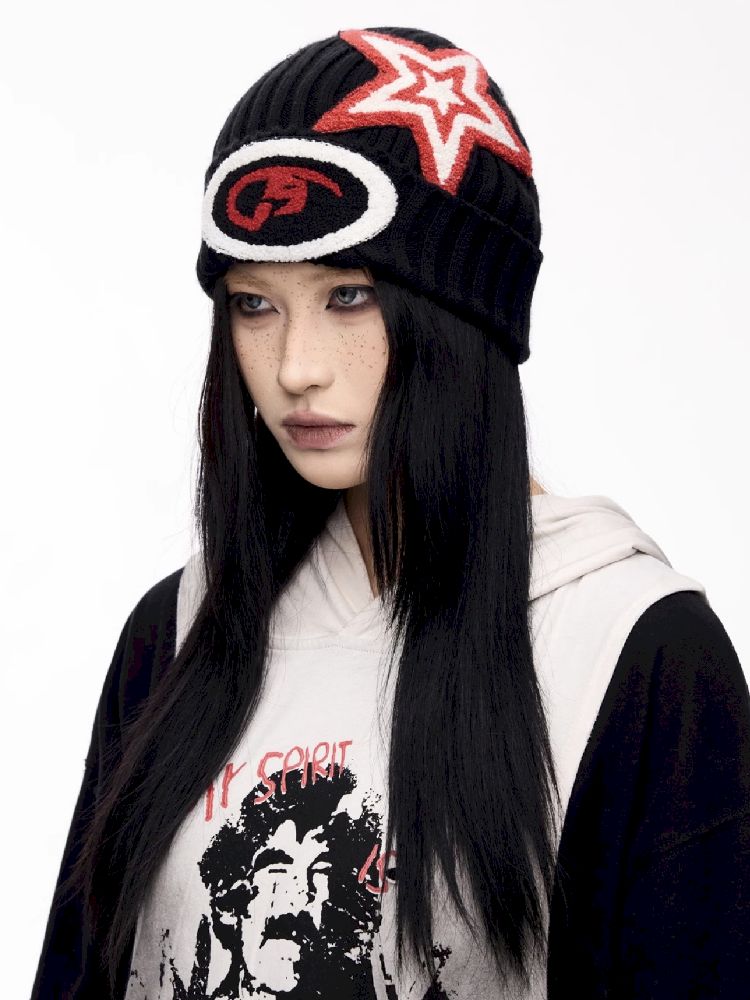 자수 따뜻한 니트 모자 [S0000011360]