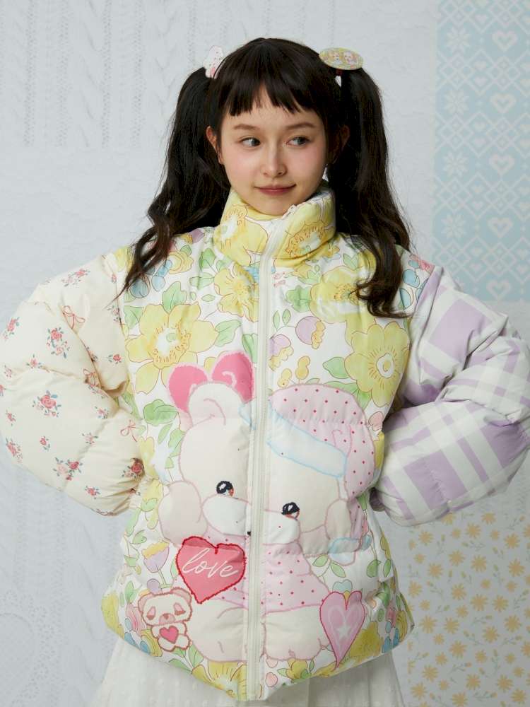 Cute Bear Print Padded Jacket【s0000015034】