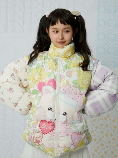Cute Bear Print Padded Jacket【s0000015034】