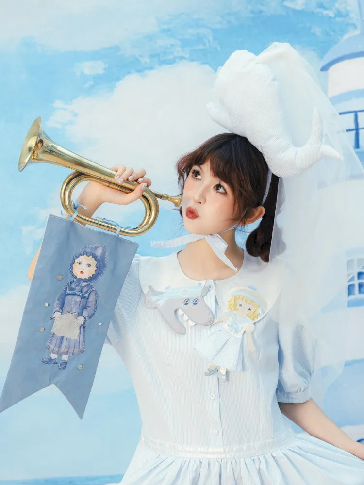 Blue and White Striped Dress【s0000014154】