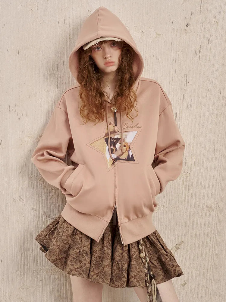 Oversized Long-Sleeve Zipper Hoodie Jacket【s0000014049】