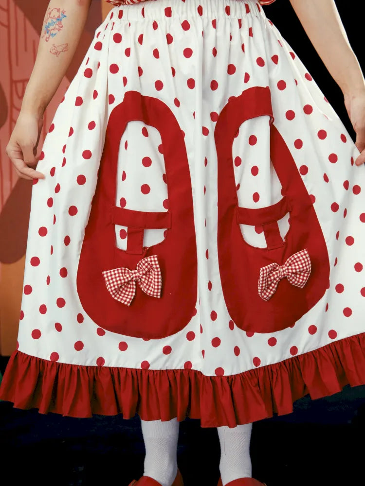 3D Pocket Polka Dot Skirt【s0000013935】