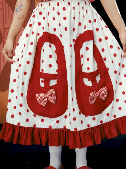 3D Pocket Polka Dot Skirt【s0000013935】