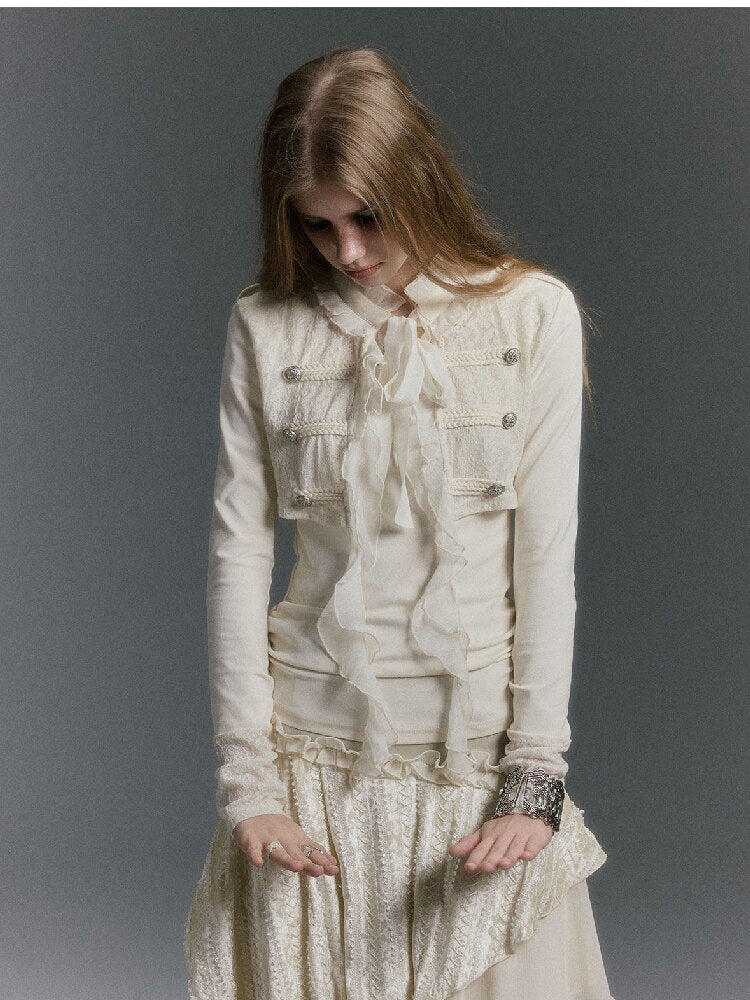 Palace Style Chiffon Patchwork Top【s0000019238】