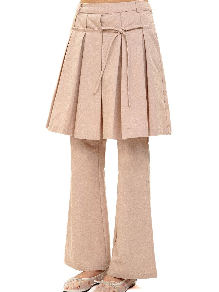 Bow Pleated Skirt Pants【s0000017422】