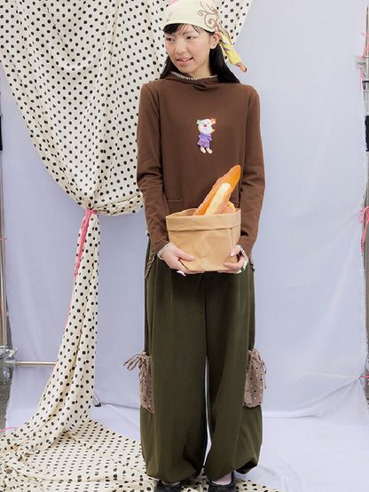 Patchwork Bud Green Cargo Pants【s0000015850】