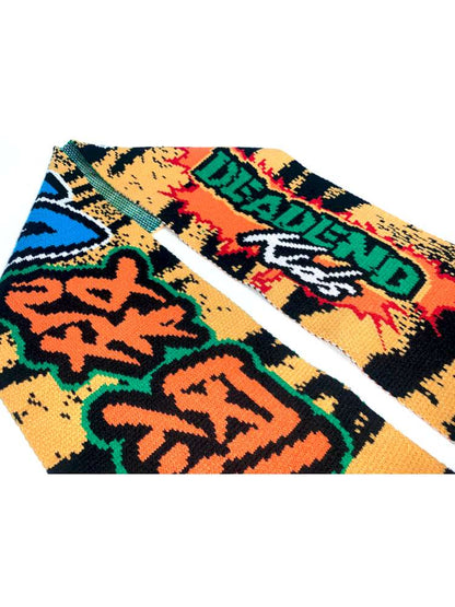 Tiger Print Knitted Scarf Contrast Y2K Trend【s0000014916】