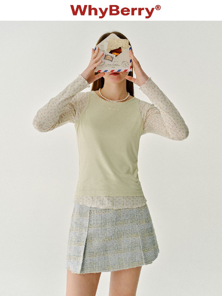 Floral Fake Two Piece T-Shirt【s0000011975】