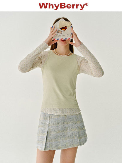 Floral Fake Two Piece T-Shirt【s0000011975】
