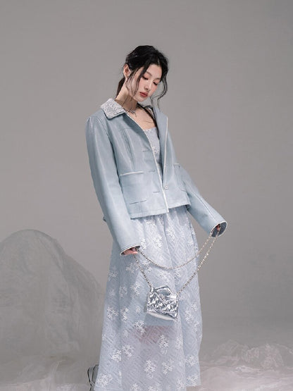 Detachable Lace Waist Leather Jacket【s0000015745】