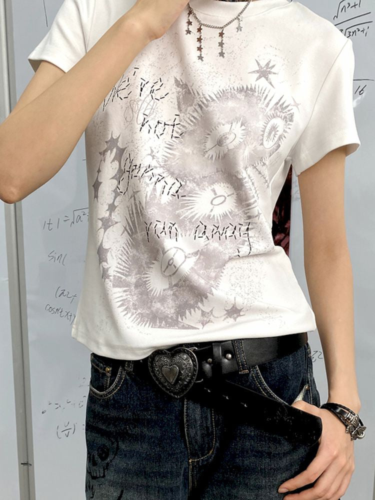 Kitten Printed Short Sleeve T-Shirt [S0000008843]