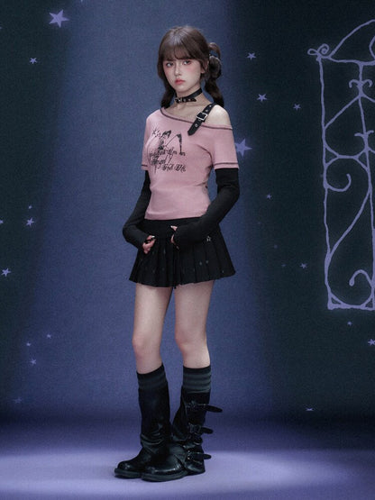 Fake Two Angel Printed T-shirt【s0000015767】