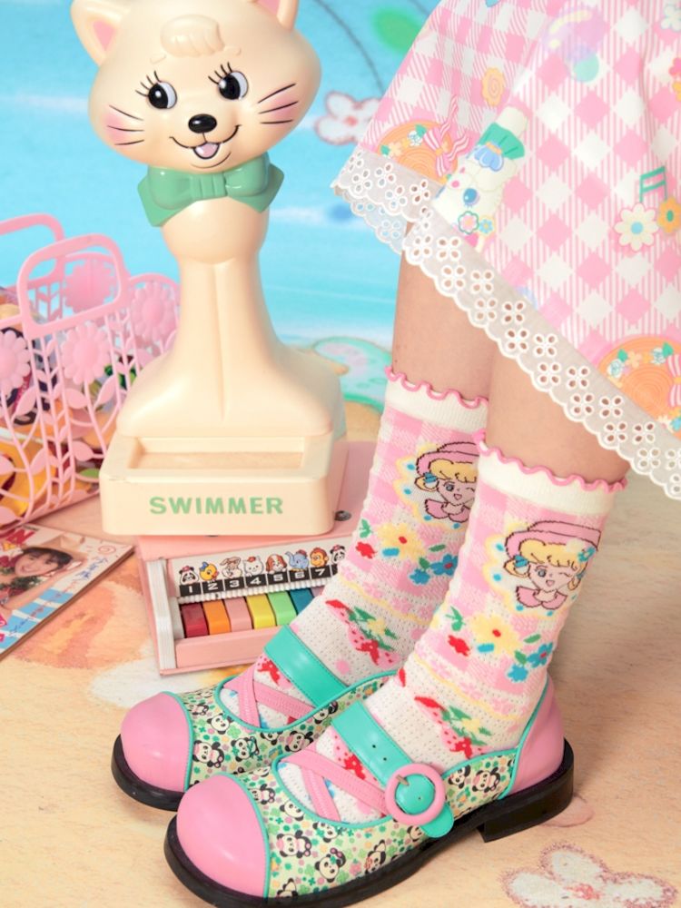 Plaid Cat Beauty Mid-calf Socks【s0000009063】