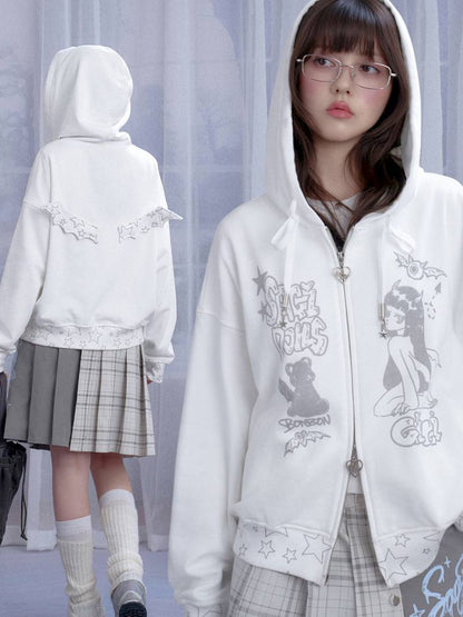 Graffiti Print Hooded Sweatshirt【s0000014364】