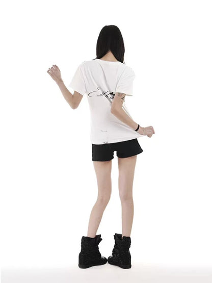 Irregular Notes Digital Print Shirt【s0000018241】