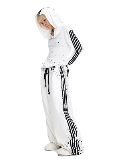 Piano Note Print Pullover Long-Sleeve Sweatshirt【s0000014100】