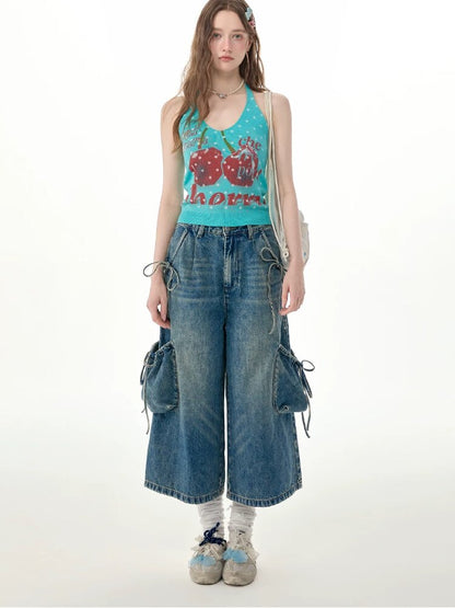 Vintage Strappy Pocket Workwear Jeans【s0000017311】