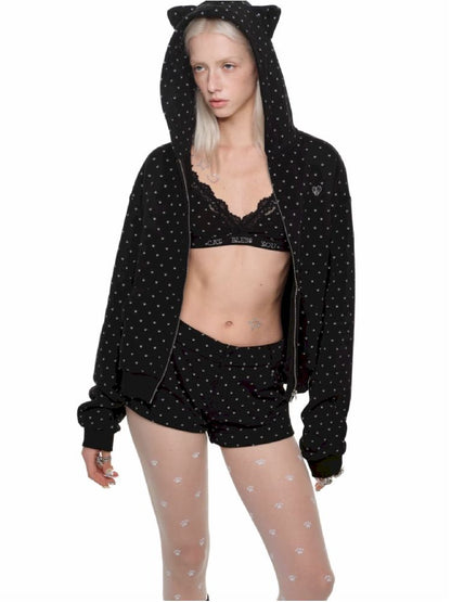 Cat Claw Polka Dot Printed Pants【s0000011586】