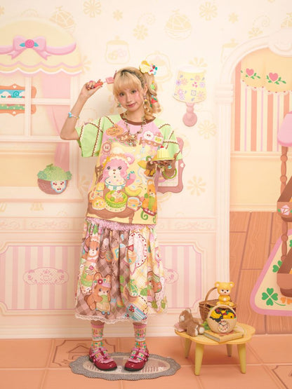 Patchwork Color Collision Neck T-Shirt【s0000013347】