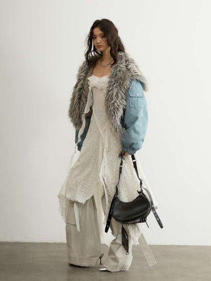 Aviator Hooded Fur Short Jacket【s0000015189】