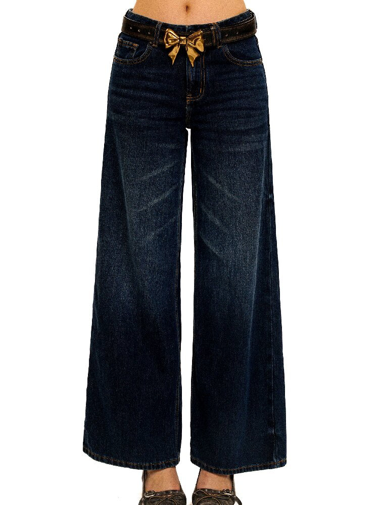 Contrast Linear Straight Jeans【s0000016422】