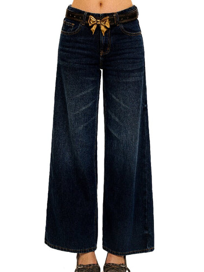 Contrast Linear Straight Jeans【s0000016422】