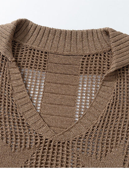Hollow Star Mid Sleeve Knit Sweater【s0000016994】