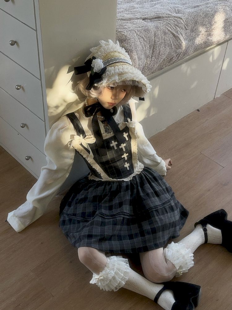 Waisted Fishbone Lace Bow Tie Dress【s0000011341】