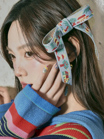 Jacquard Ribbon Hair Clip【s0000014153】