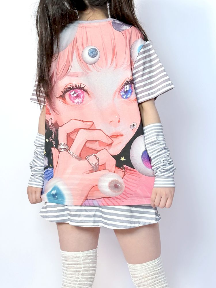 Y2k secondary subculture loose cotton T-shirt【s0000013285】
